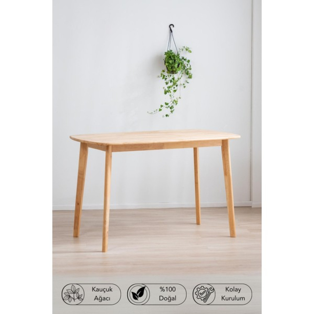 Macco Mobilya Natural Signature By Macco - Hockey Masif Kauçuk Ağacı Mutfak Masası (120x70 Cm) - Ahşap - 120 x 70 cm Yemek & Mutfak Masası Fiyatı