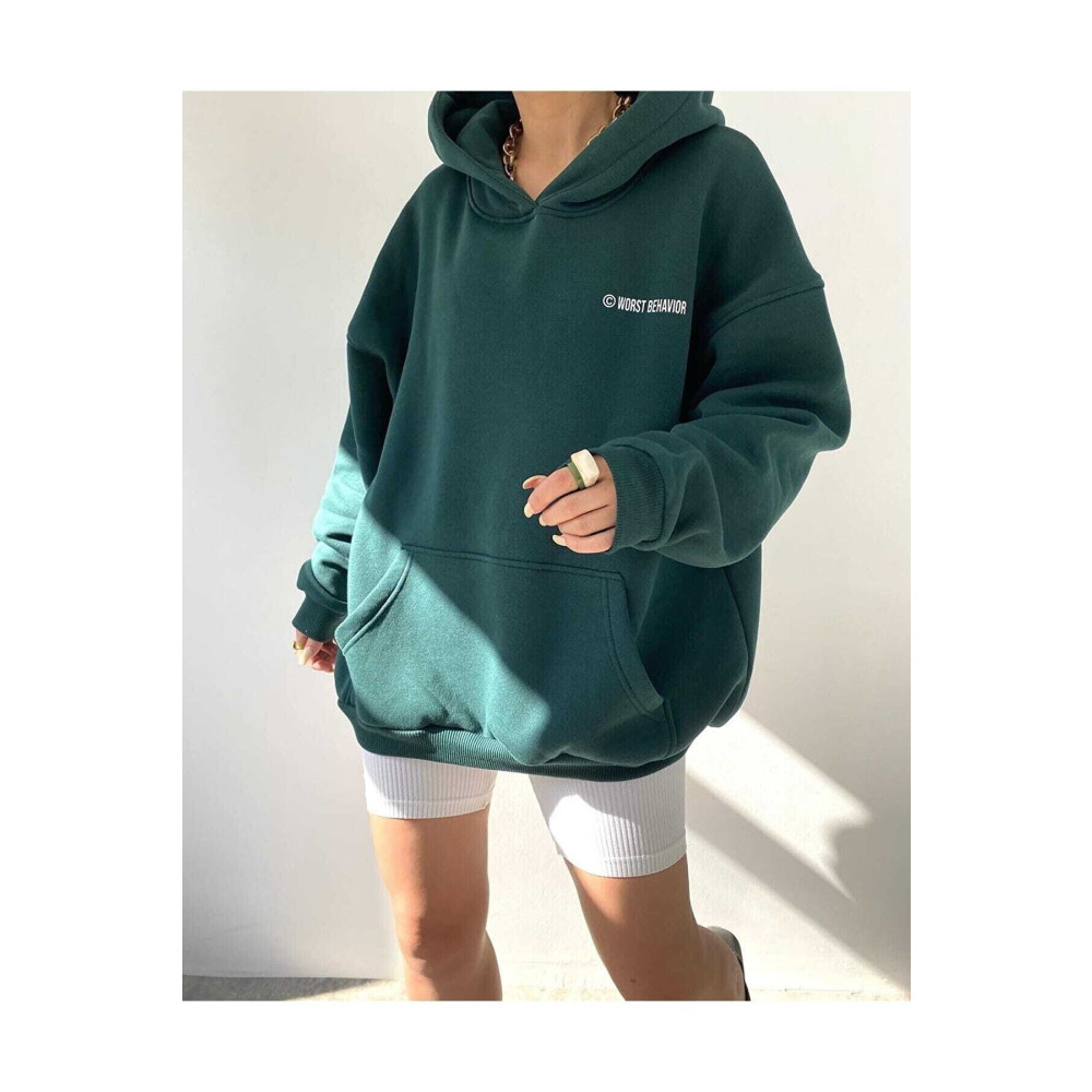 Machetta Wrst Baskılı Unisex Nefti Oversize Kapüşonlu Sweatshirt XL Beden Bayan Sweatshirt Fiyatı