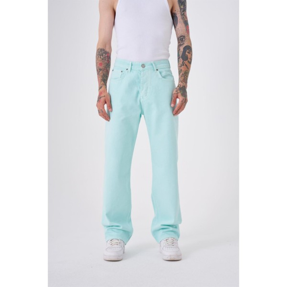 Machinist Dyed Baggy Gabardin Jeans Pantolon Mint Erkek Jeans / Kot Pantolon Fiyatı