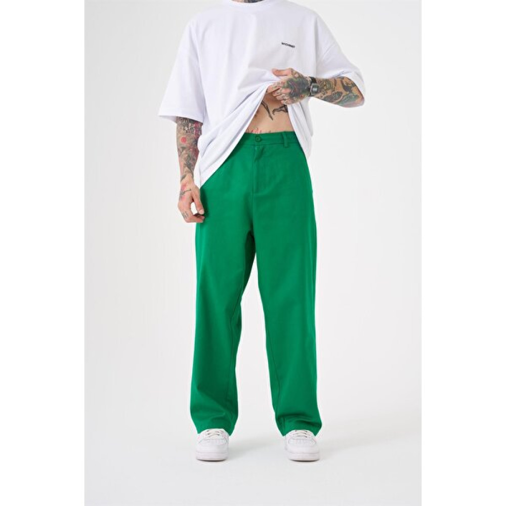 Machinist Oversize Gabardin Lastikli Pantolon Yeşil Erkek Jeans / Kot Pantolon Fiyatı