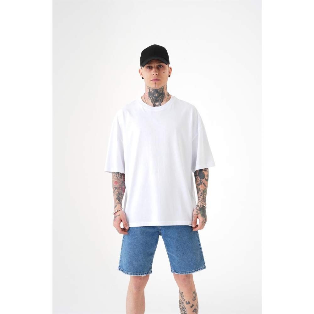 Machinist Unisex Oversize Büyük Beden Pamuklu Basic T-shirt Beyaz S Beden Bayan T-shirt Fiyatı