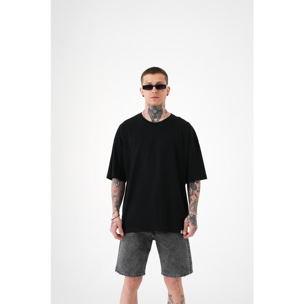 Machinist Unisex Oversize Büyük Beden Pamuklu Basic T-shirt Siyah S Beden Bayan T-shirt Fiyatı