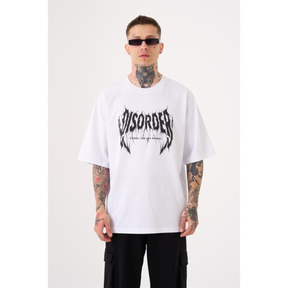 Machinist Unisex Oversize Only Blong Baskılı Pamuklu T-Shirt Beyaz Erkek T-shirt Fiyatı