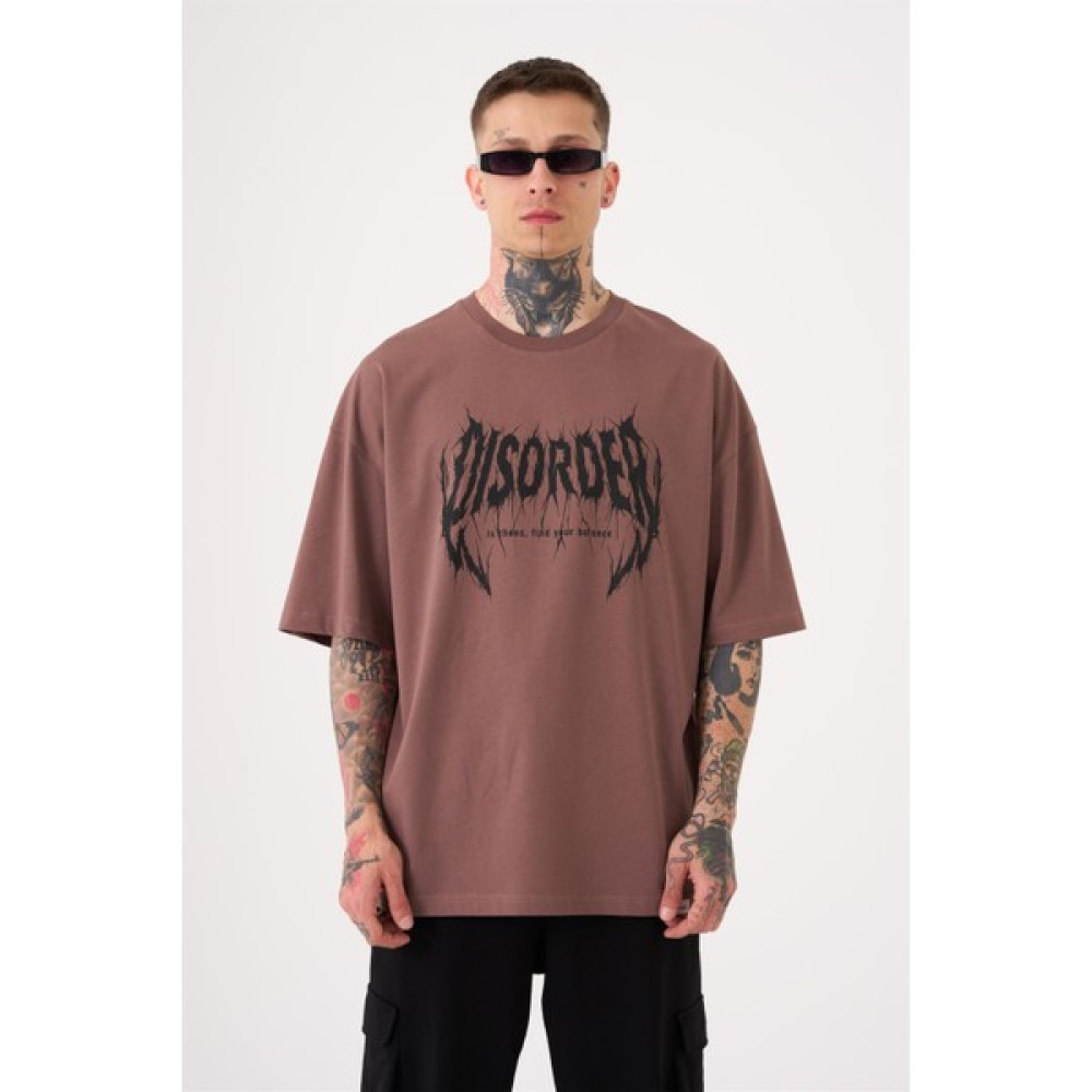 Machinist Unisex Oversize Only Blong Baskılı Pamuklu T-Shirt Mürdüm Erkek T-shirt Fiyatı