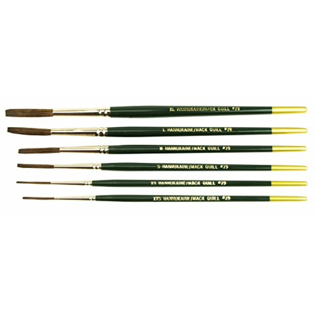 Mack Brush (6) Andrew Hannukaine Quill Brushes Series 79 Size XXS - XL Mixture Squirrel Taklon