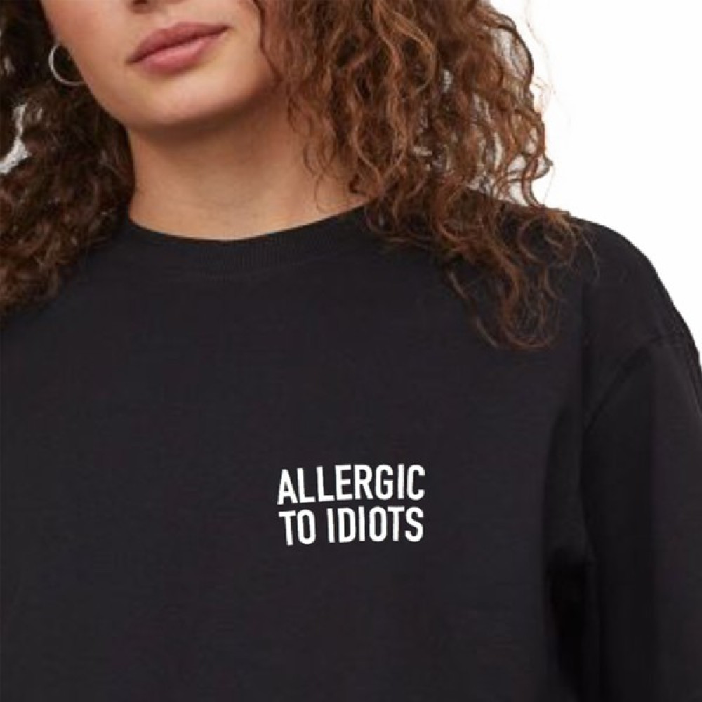 Mack Kadın Allergıc To Idıots Siyah Boyfriend T-Shirt Bayan T-shirt Fiyatı