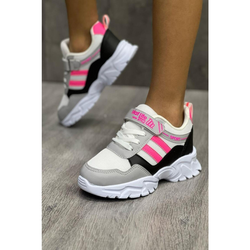 mackrock sports Gri Pembe Cırt Cırtlı Yumuşak Esnek Hafif Nefes Alan Günlük Unisex File Çocuk Sneaker Spor Ayakkabı 32 Beden Spor Ayakkabı Fiyatı