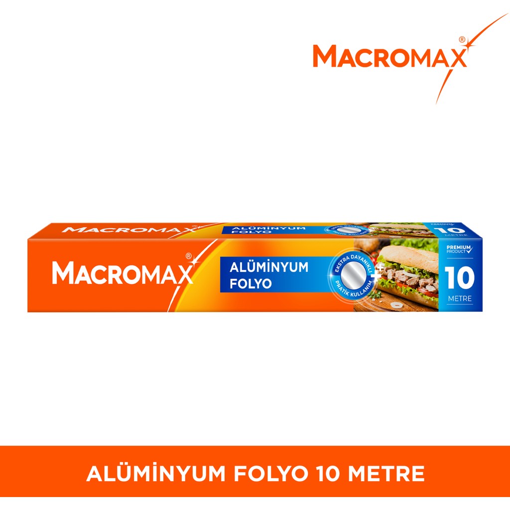 Macromax Alüminyum Folyo 10 Metre, Ekstra Dayanıklı, Isıyı Koruyan ve Eşit Dağıtan Yapı Diğer Fiyatı
