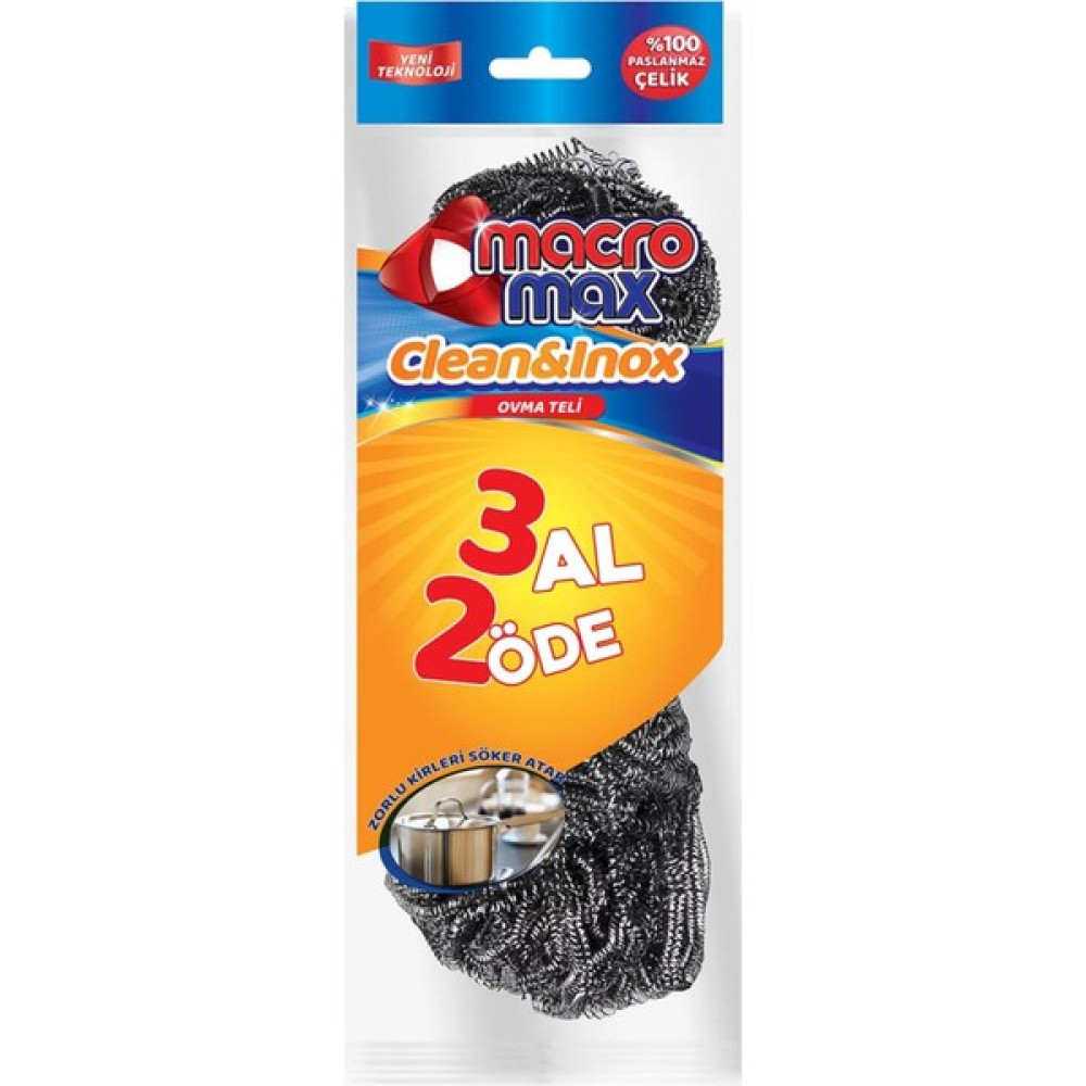 Macromax Clean&ınox 3'lü Ovma Teli Temizlik Malzemeleri Fiyatı