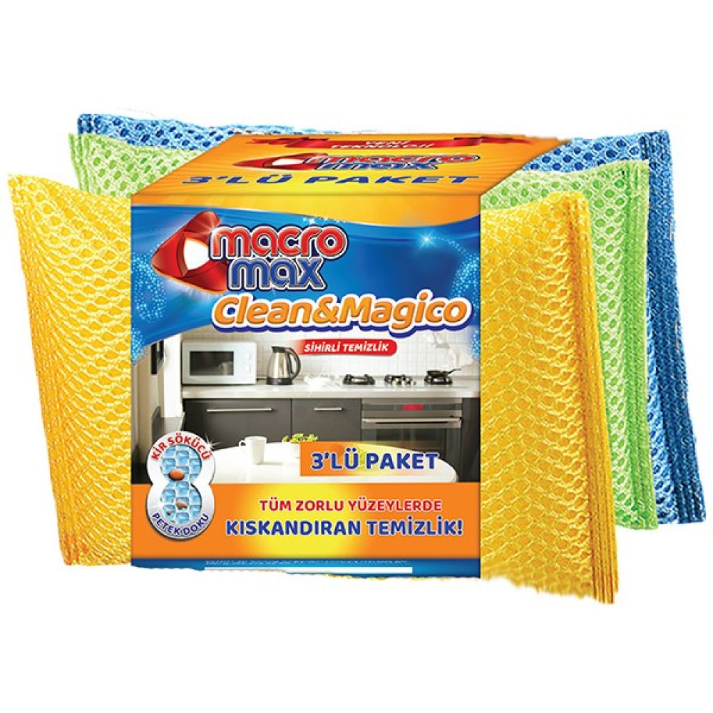 Macromax Clean&magıco Sünger 3'lü Temizlik Malzemeleri Fiyatı