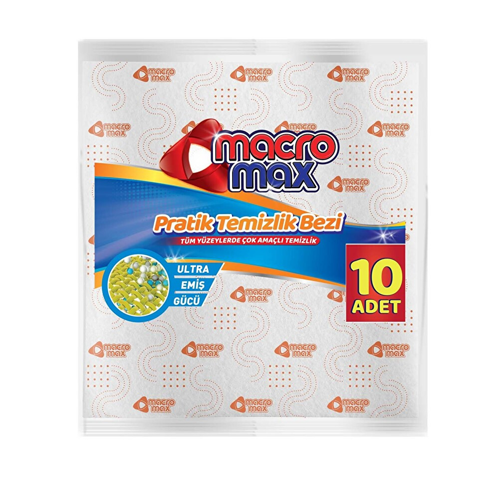 Macromax Pratik Desenli Temizlik Bezi 10'Lu Temizlik Malzemeleri Fiyatı