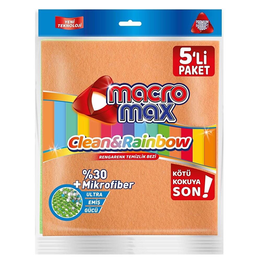 Macromax Rengarenk Temizlik Bezi 5'Li Temizlik Malzemeleri Fiyatı