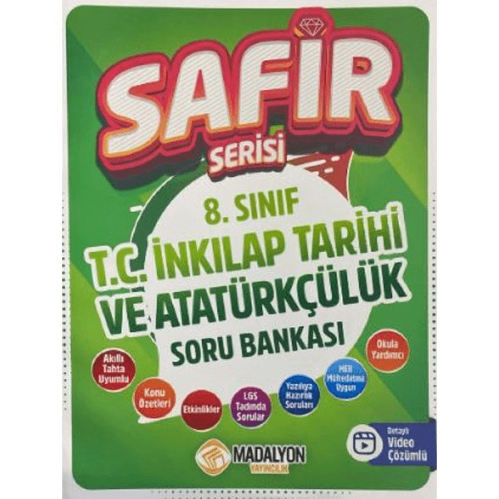 Madalyon Yayıncılık 8. Sınıf Safir T.C. İnkılap Tarihi ve Atatürkçülük Soru Bankası Tüm Dersler Fiyatı