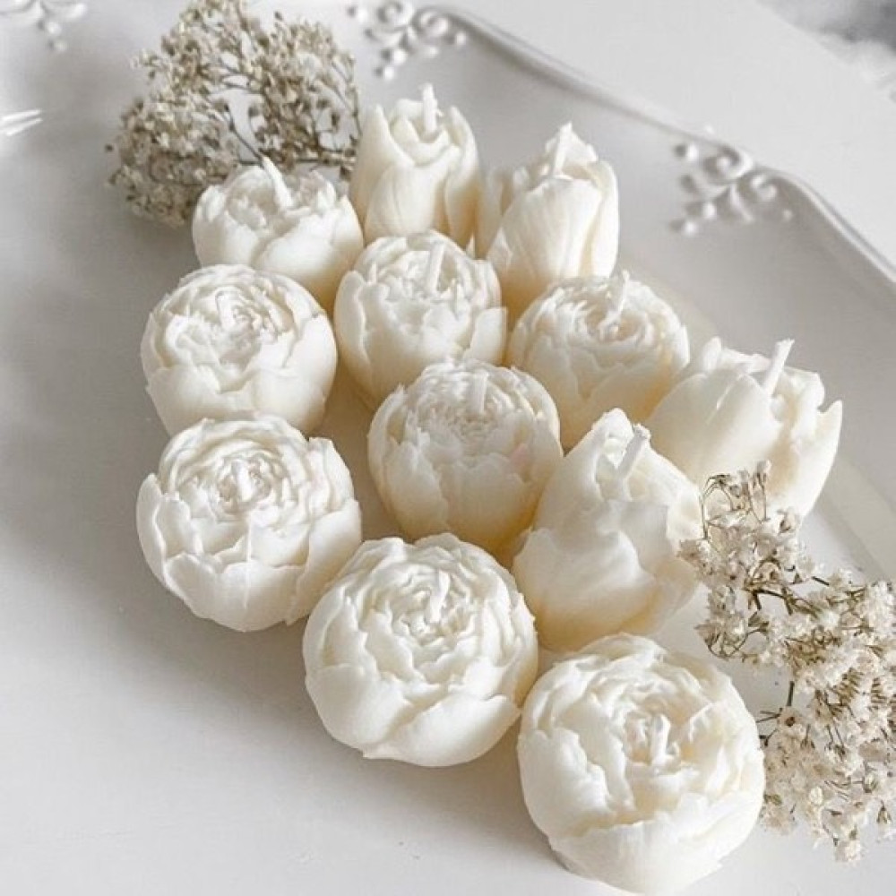 Madam Organik %100 Soya Wax Ikili Set Lavanta Kokulu, Şakayık Şekilli Dekoratif Mum (Iki Adet) - Beyaz - 1 Adet Dekoratif Mum Fiyatı