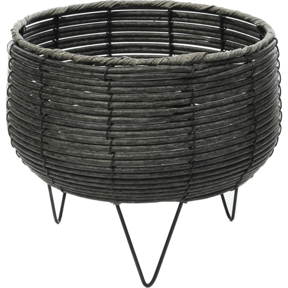 Madam Teresa Dekoratif Hasır Antrasit Metal Ayaklı Saksı Büyük Boy 25X15X23 cm Saksı ve Aksesuarları Fiyatı