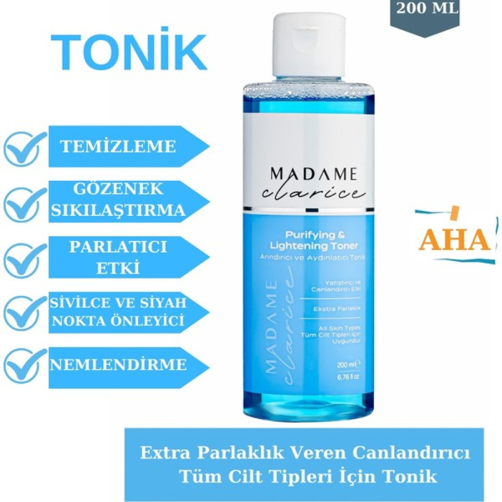 Madame Clarice Extra Parlaklık Veren Tüm Cilt Tipleri Için Tonik Cilt Temizleme ve Peeling Fiyatı