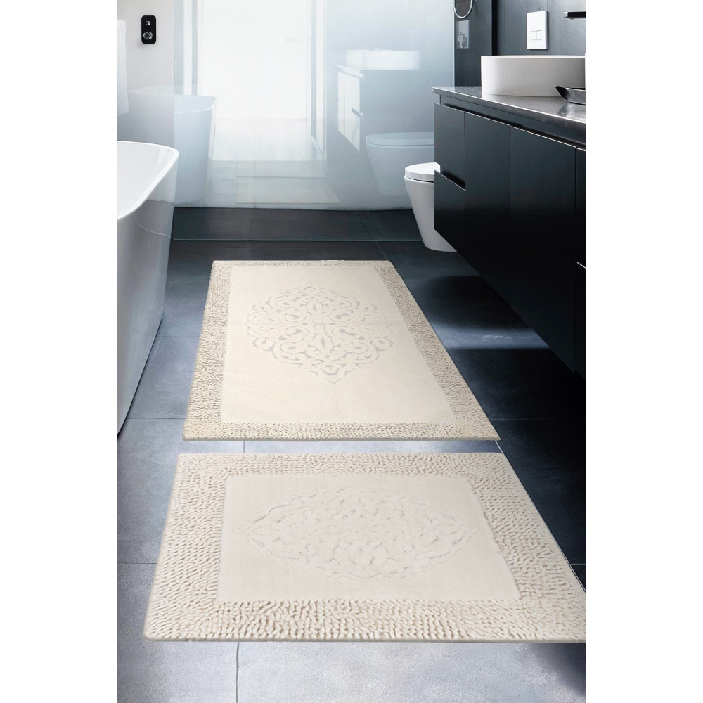Madame Clean Home Tiffany 2li Pamuklu Klozet Takımı Krem Banyo Paspas Seti Banyo Tekstili Fiyatı
