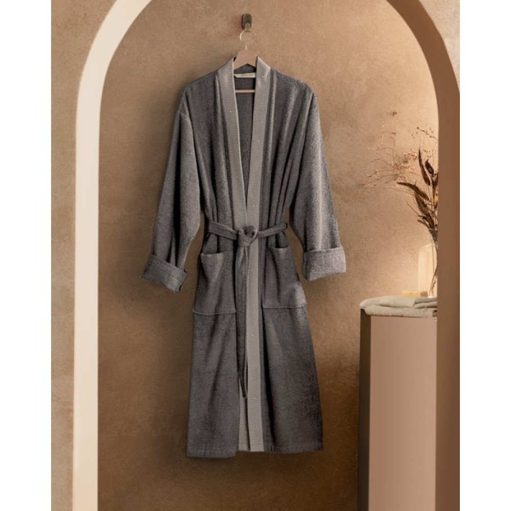 Madame Coco Delray Kimono Erkek Bornoz - Antrasit - S - M Bornoz Fiyatı