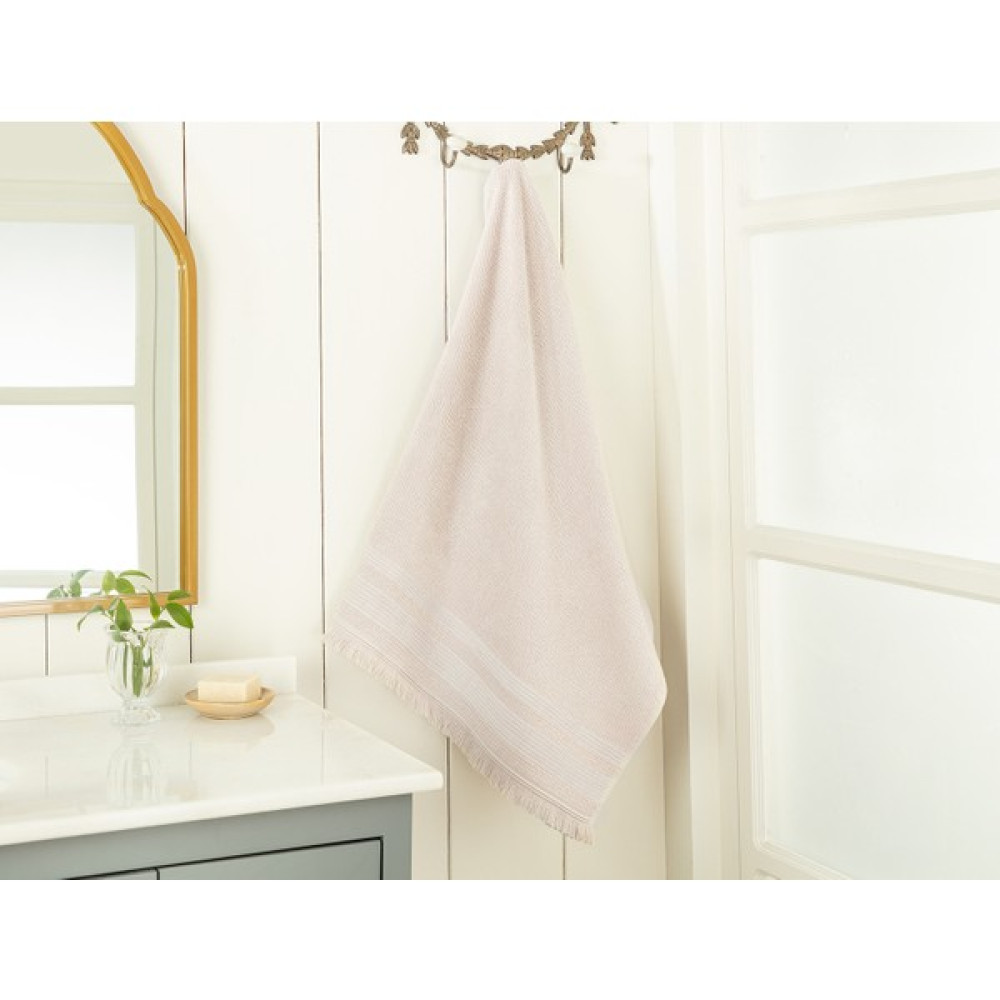 Madame Coco Elise Jakarlı Banyo Havlusu - Taş - 70 x 140 cm Banyo Havlusu Fiyatı