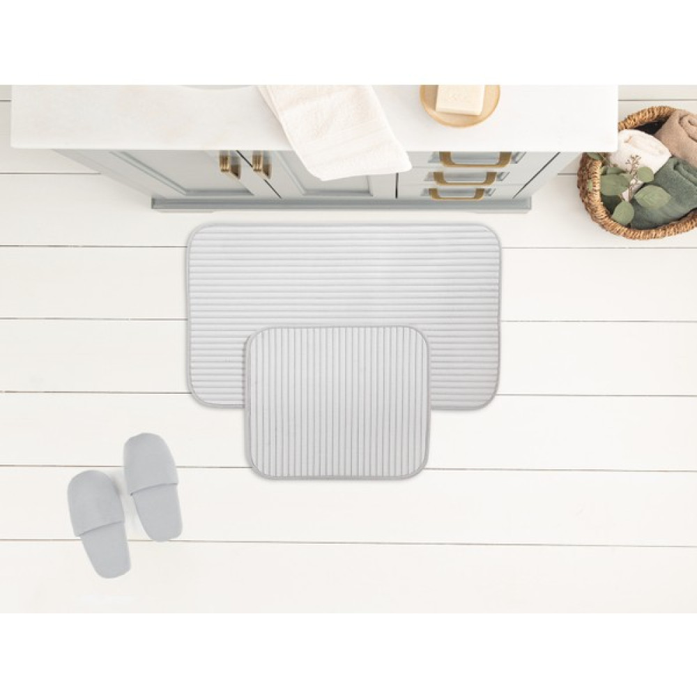 Madame Coco Mathılda Banyo Paspası - Açık Gri - 50 x 80 + 45 x 50 cm Klozet Takımı Fiyatı