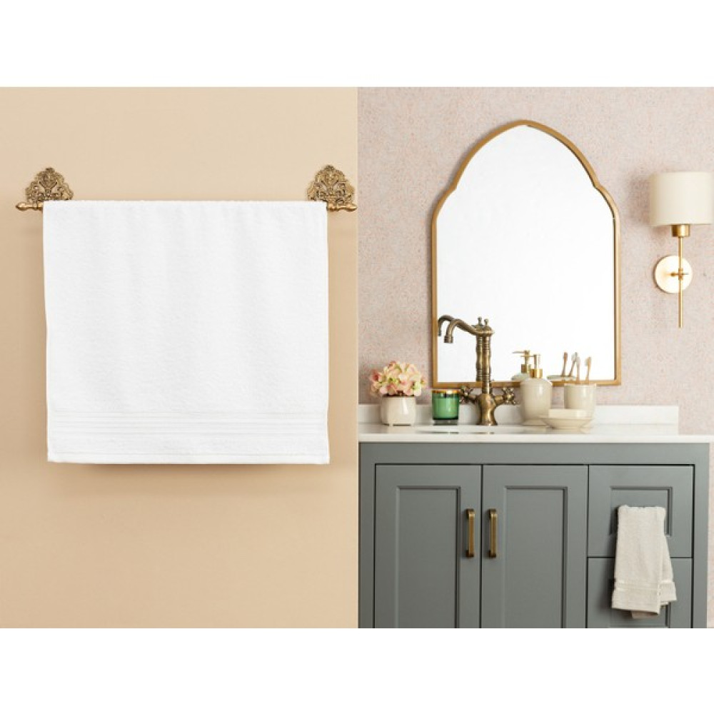 Madame Coco Maynor Bordürü Floşlu Yüz Havlusu - Beyaz - 50X80 cm - 50 x 80 cm El / Yüz Havlusu Fiyatı
