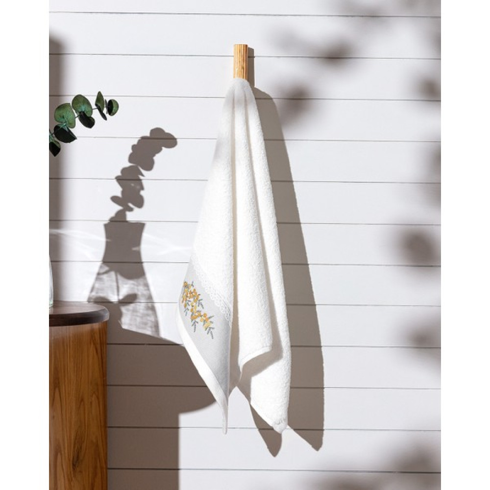 Madame Coco Pansy Nakışlı Yüz Havlusu - 50 x 76 cm - Beyaz El / Yüz Havlusu Fiyatı