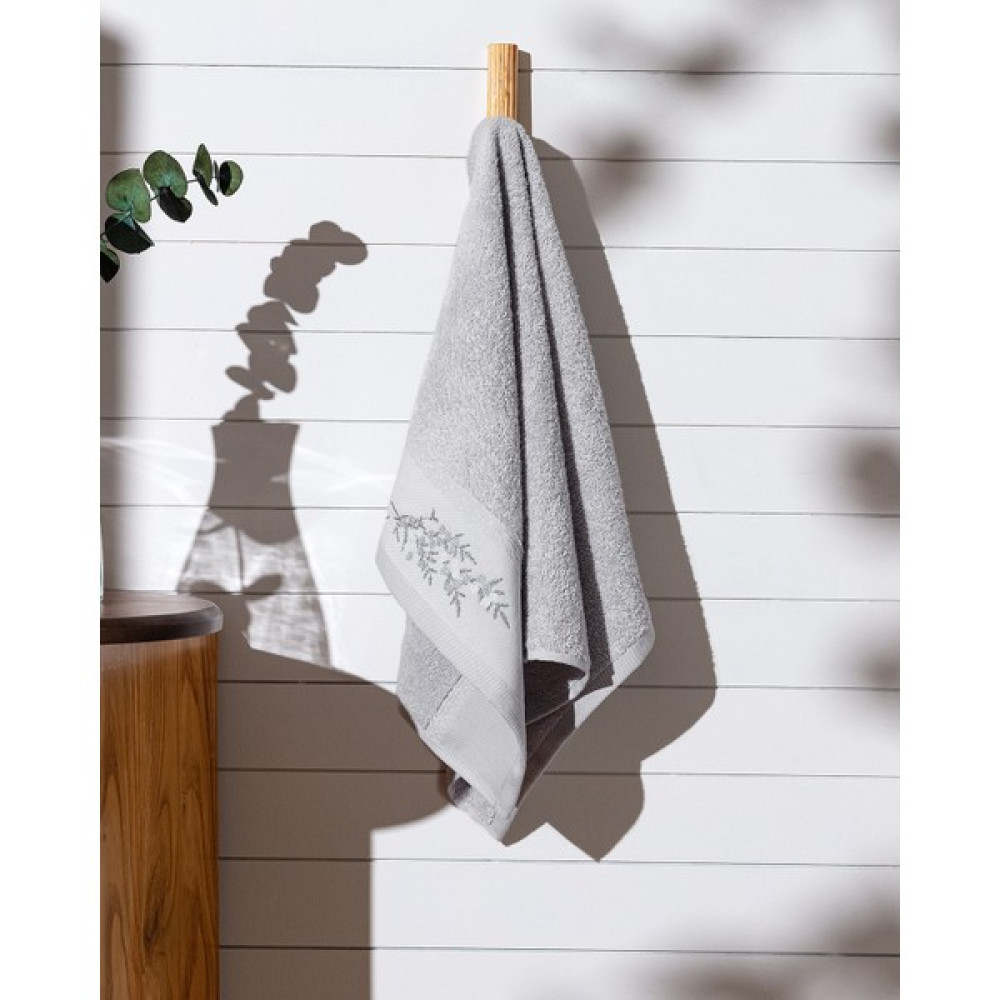 Madame Coco Pansy Nakışlı Yüz Havlusu - 50 x 76 cm - Gri El / Yüz Havlusu Fiyatı