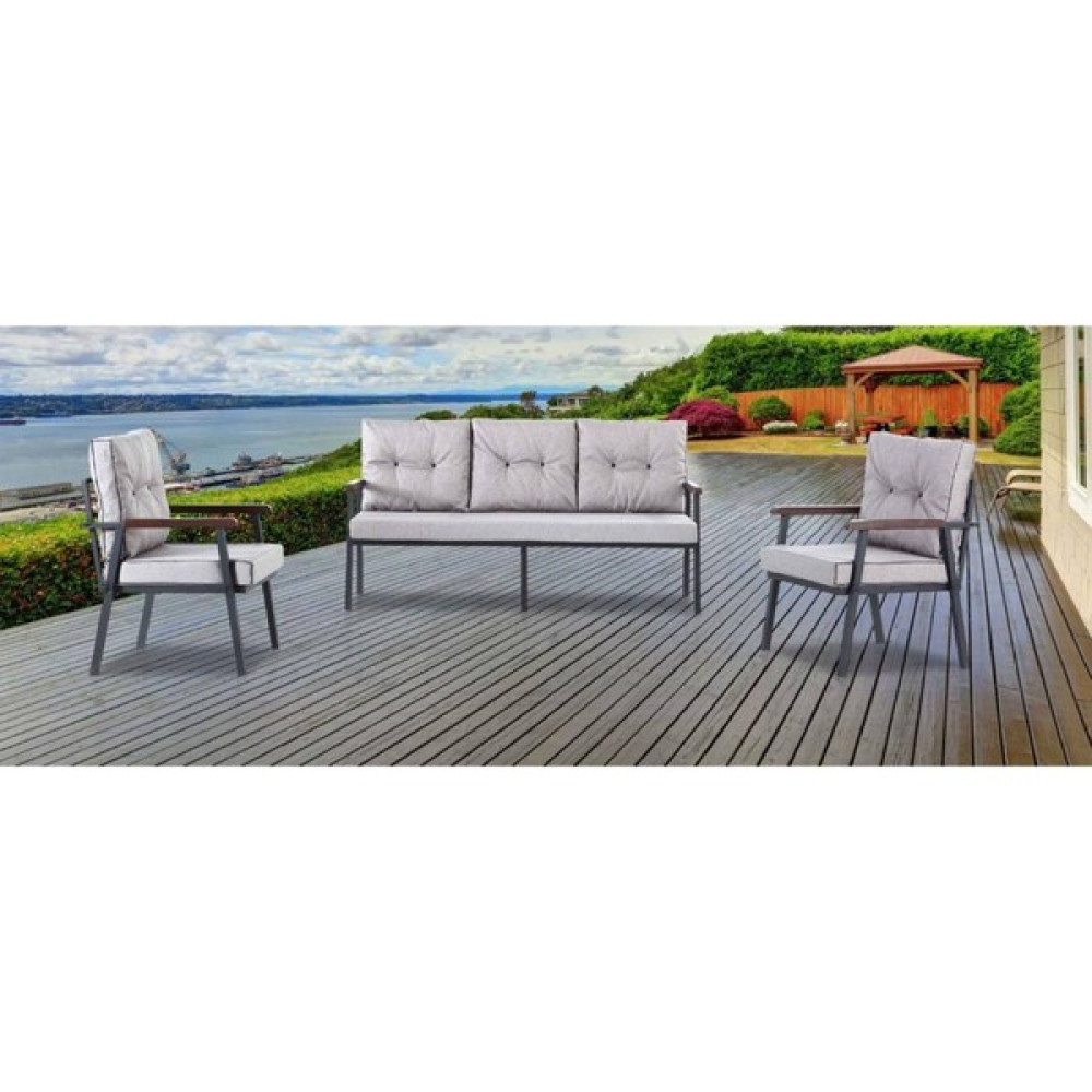 Madame Garden Bahçe ve Balkon Mobilyası Açık Gri 3 + 1 + 1 Bahçe Mobilyası Takımı Fiyatı