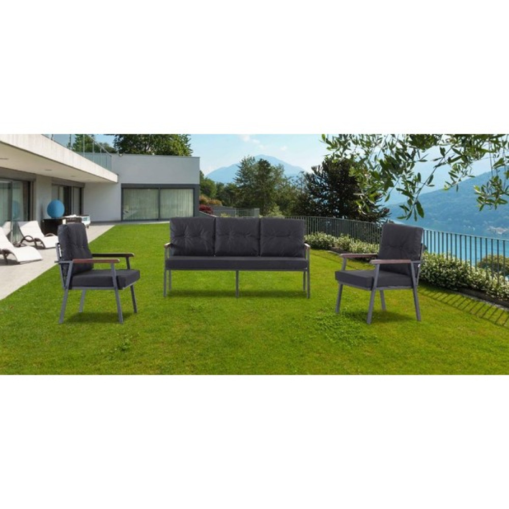 Madame Garden Bahçe ve Balkon Mobilyası Koyu Gri 3 + 1 + 1 Bahçe Mobilyası Takımı Fiyatı