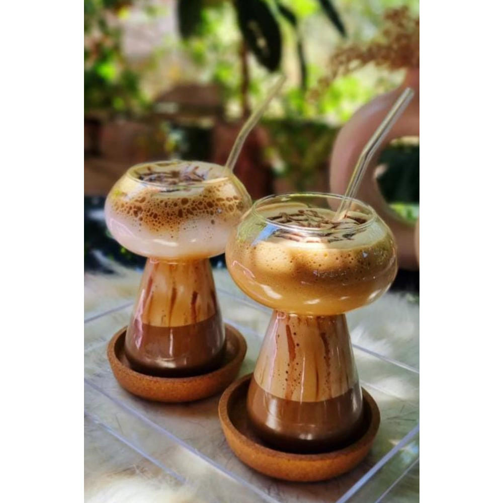 Madame Kitchen 2 Adet Mantar Model Borosilikat Kokteyl Ve Soğuk Kahve Sunum Bardağı 350 ml Fincan / Bardak / Kahve Takımı Fiyatı
