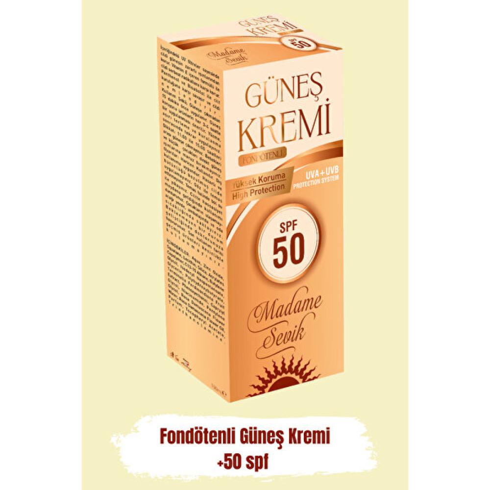 Madame Sevik 50 Spf Güneş Kremi Fondötenli 100 ml Güneş Kremleri ve Losyonları Fiyatı