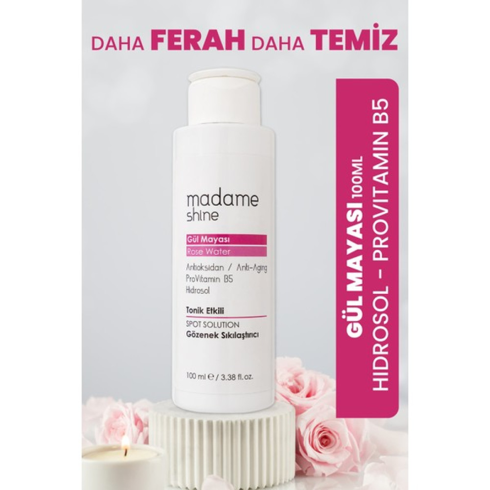 Madame Shine Gül Mayası Suyu Aydınlatıcı Gözenek Sıkılaştırıcı Tonik Cilt Temizleme ve Peeling Fiyatı