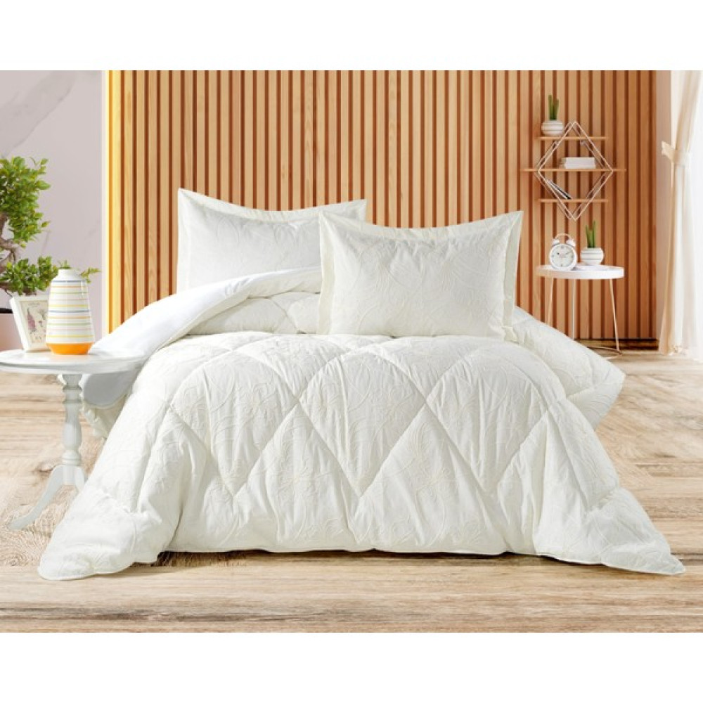 Madame Suzie de paris Madame Suzie Nakışlı 3 Parça Welsoft Yorgan Seti Krem - 13-Krem - 240 x 260 cm Yorgan Fiyatı