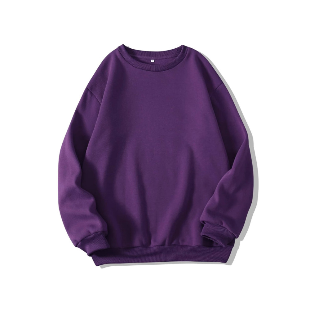 Mad&Calf Kadın Basic 0 Sıfır Yaka Baskısız Düz Oversize Salaş Bol Kesim Polar Sweatshirt S Beden Bayan Sweatshirt Fiyatı