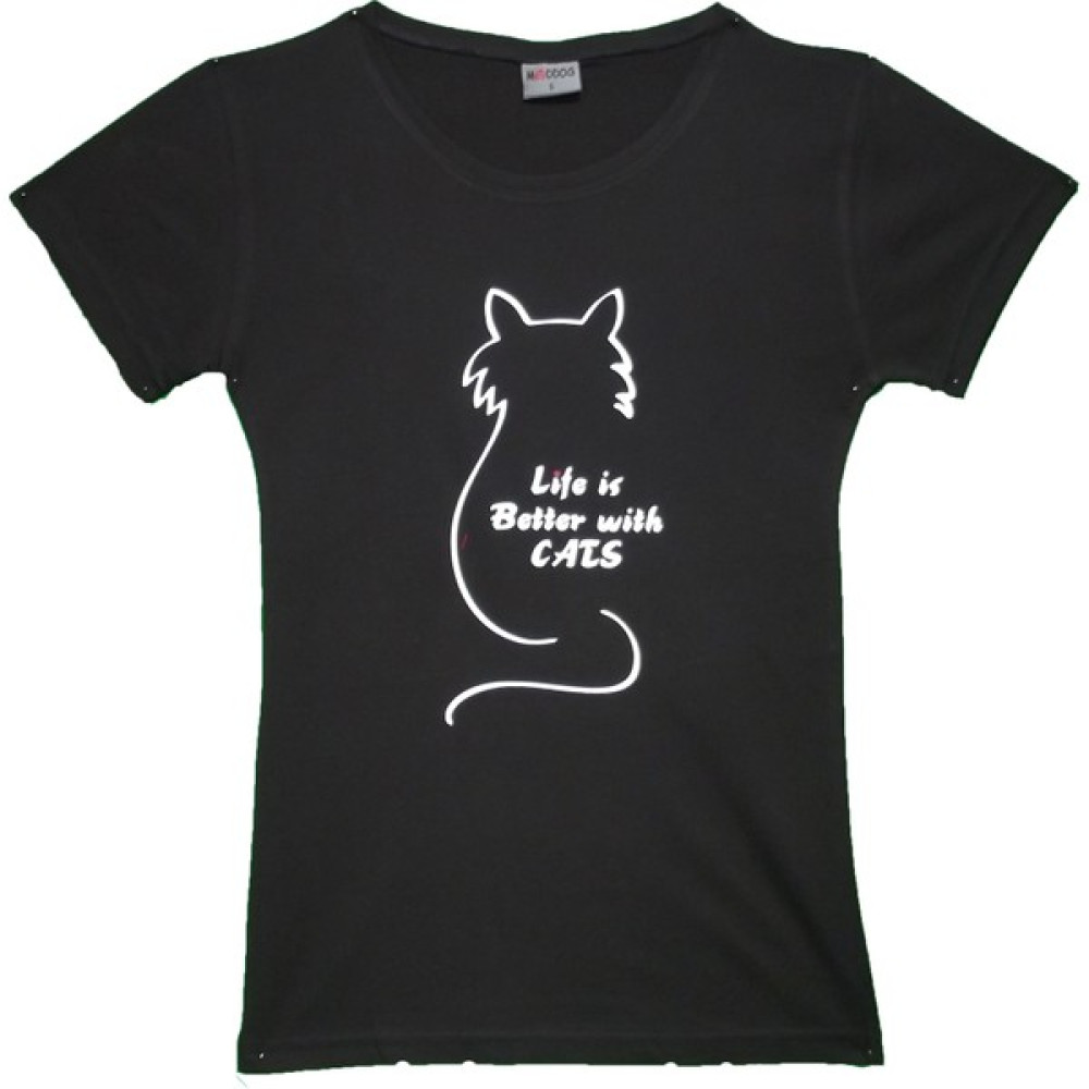 Maddog Kadın Life With Cats Bisiklet Yaka Tshirt Bayan T-shirt Fiyatı