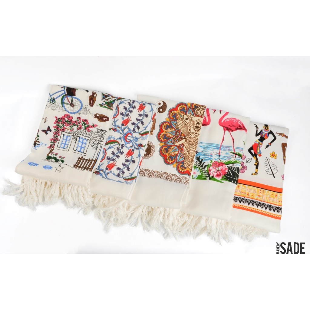 Made By Sade Müslin Peştemal - 450 - Kahverengi - Koyu Pembe Diğer Fiyatı
