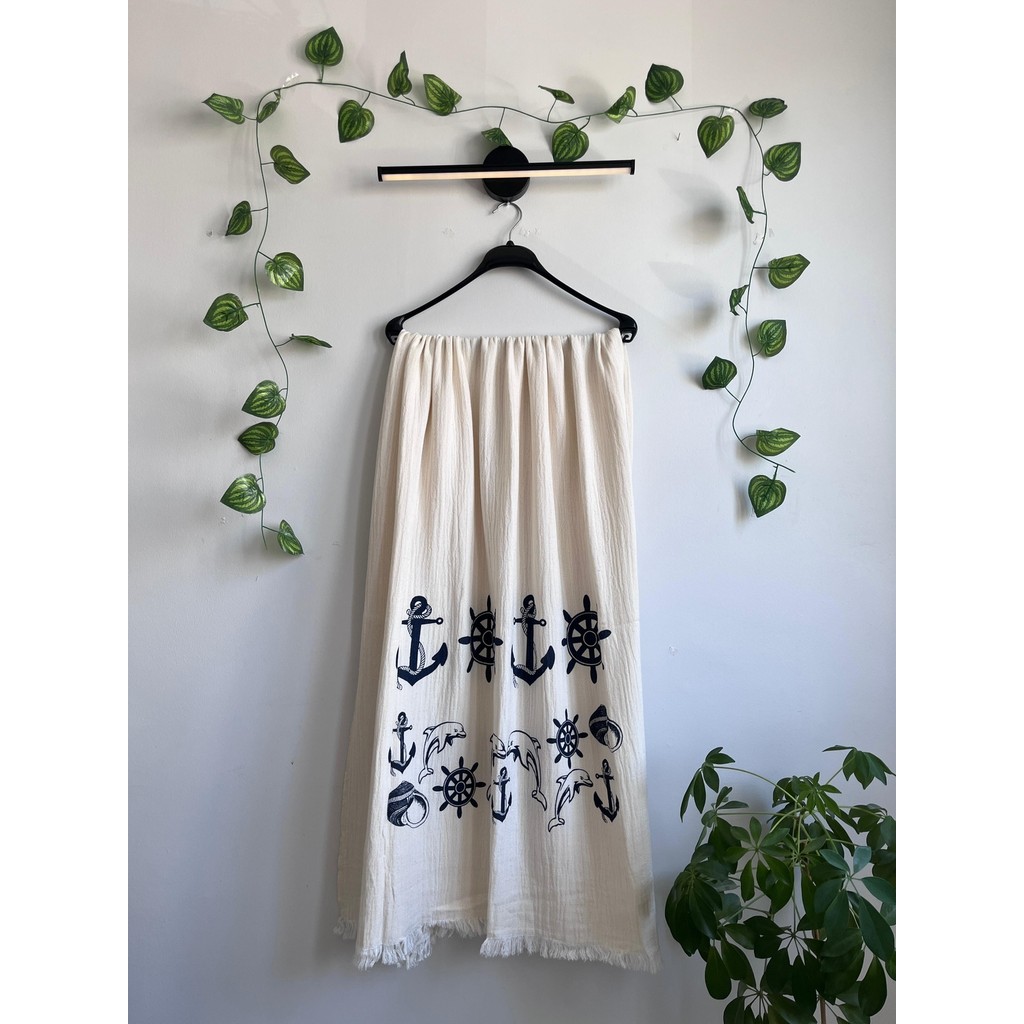 Made By Sade Müslin Peştemal - 450 - Mürdüm - Ekru - Mint Diğer Fiyatı