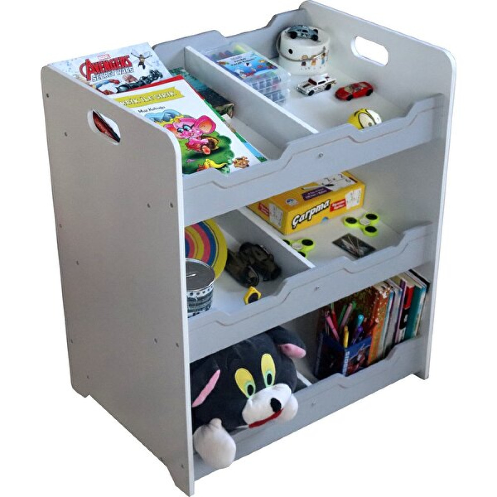 Madelloon Montessori Kitaplık Ev Raf - Oyun Evi - Gri Bebek Oyuncakları Fiyatı