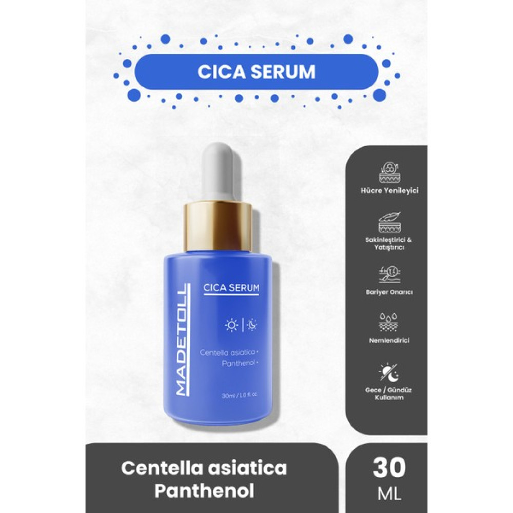 Madetoll Cica Serum Cilt Yenileyici, Bariyer Güçlendirici ve Yatıştırıcı Centella Asiatica+Panthenol 30 ml Anti-Aging / Yaşlanma Karşıtı Fiyatı
