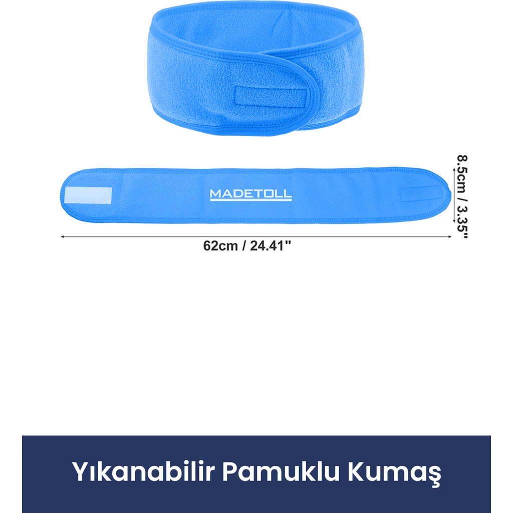 Madetoll Saç Bandı Makyaj ve Cilt Bakım Cırtcırtlı Havlu Bant El / Yüz Havlusu Fiyatı
