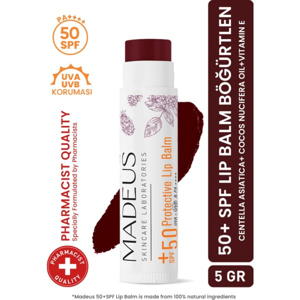 Madeus SPF 50+ Yoğun Nemlendirici ve Dolgunlaştırıcı Renkli Dudak Balmı Böğürtlen 5 GR Dudak Bakımı / Koruyucu Fiyatı