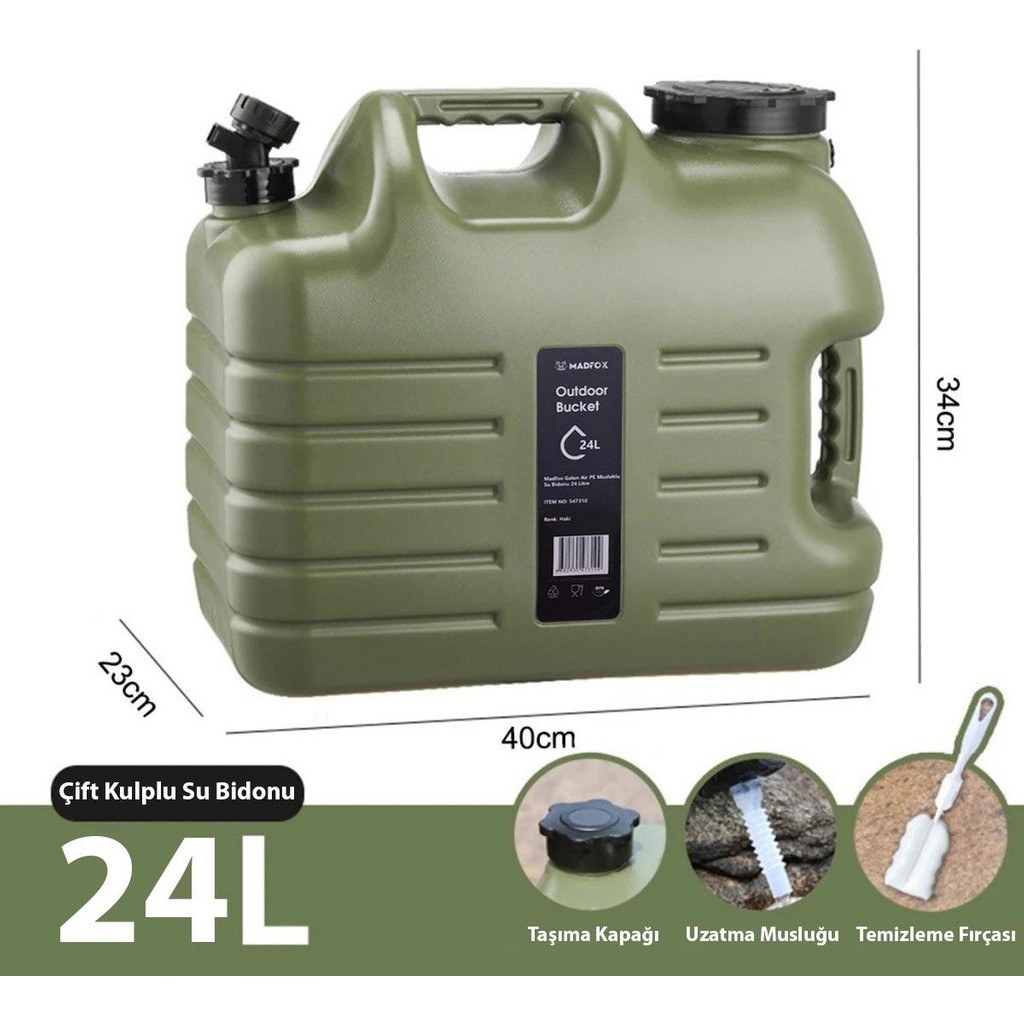 Madfox Galon Air Pe Musluklu Su Bidonu 24 Litre Green Diğer Fiyatı