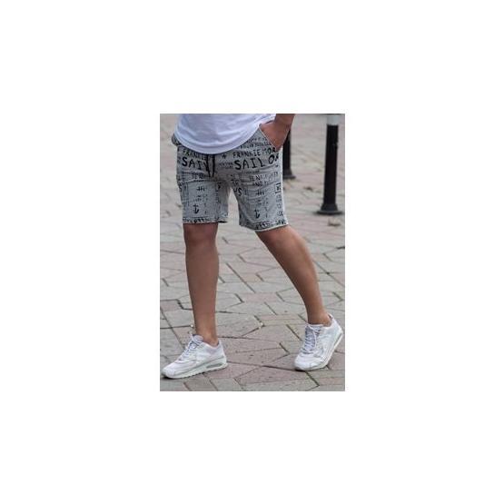 Madmext 2408 Gri Pano Baskılı Erkek Kapri