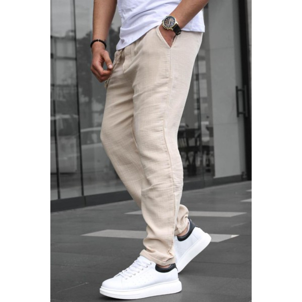 Madmext Bej Müslin Kumaş Erkek Basic Pantolon 6507 Erkek Jeans / Kot Pantolon Fiyatı