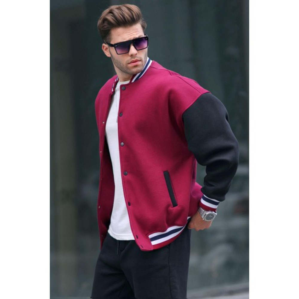 Madmext Bordo Oversize Baskılı Kolej Ceket 6153 Erkek Gömlek Fiyatı