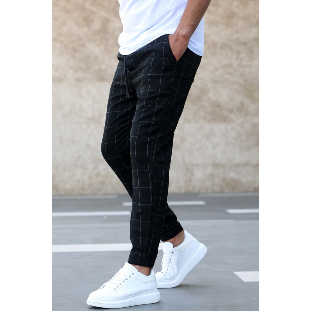 Madmext Ekoseli Siyah Jogger S Beden Kadın Pantolon Fiyatı