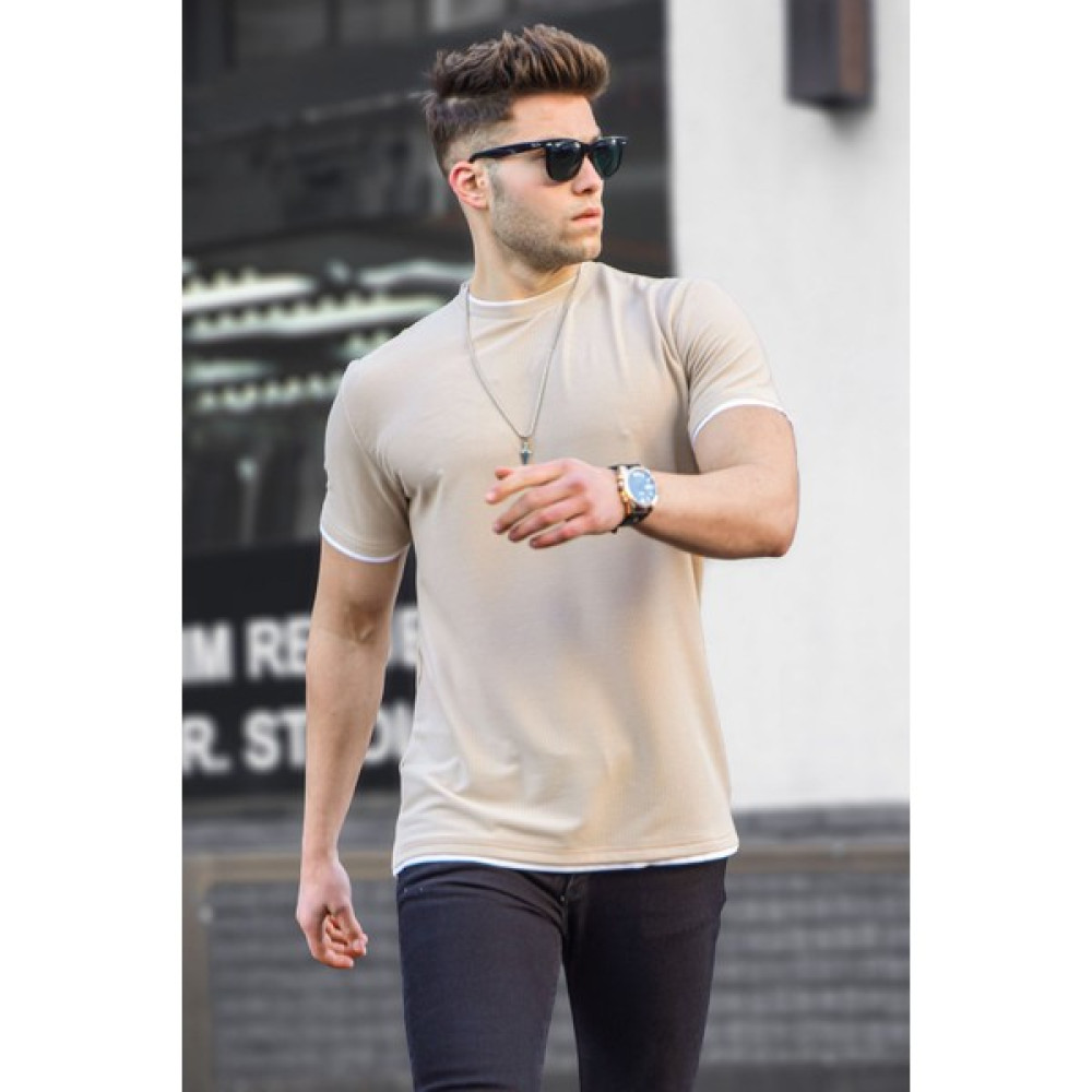 Madmext Erkek Bej Tişört 5815 Erkek T-shirt Fiyatı