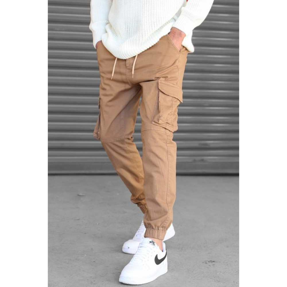 Madmext Erkek Camel Slim Fit Kargo Cep Pantolon 5695 Erkek Pantolon Fiyatı