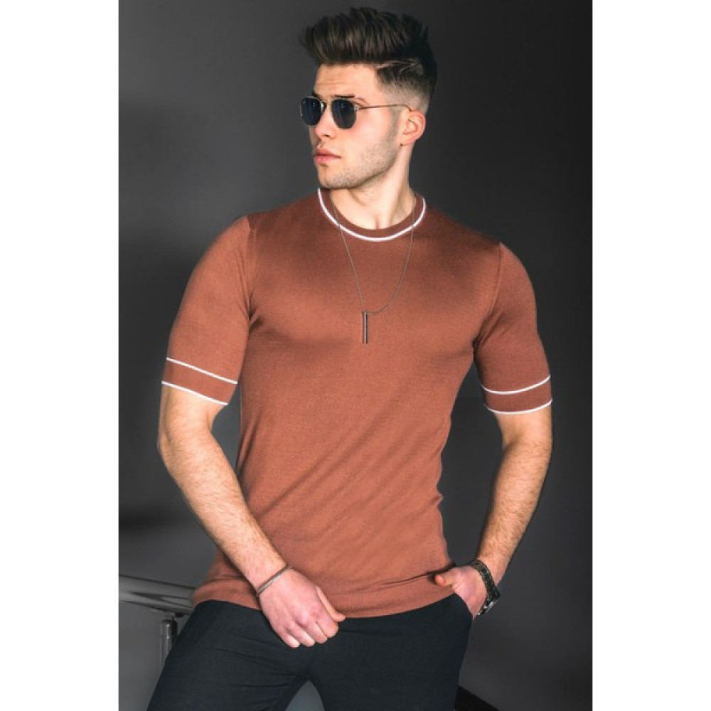Madmext Erkek Kiremit Triko Tişört 5080 Erkek T-shirt Fiyatı