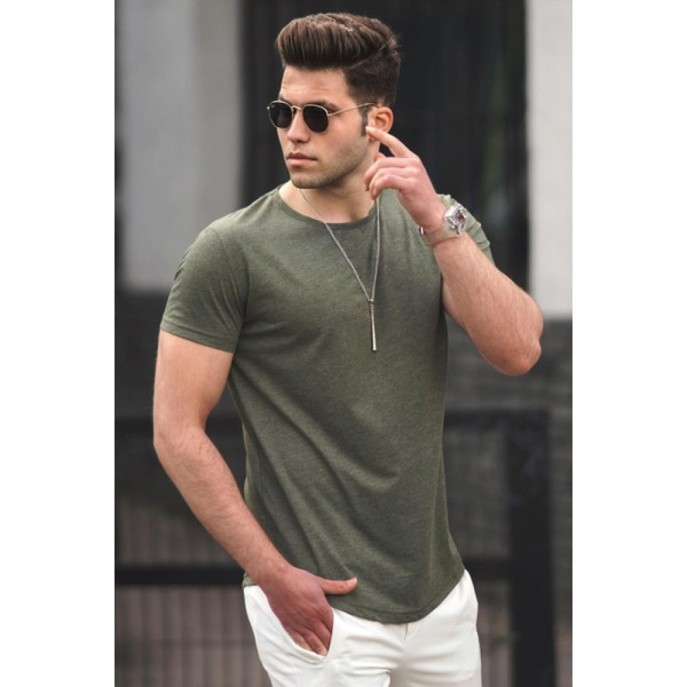 Madmext Haki Basic Erkek Tişört 4055 Erkek T-shirt Fiyatı